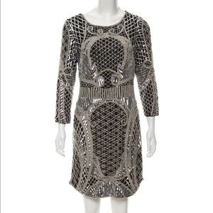 Black Parker mid-sleeve mini dress NWT